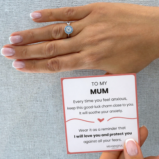 To My Mum - Lucky Eye Ring | Rotating Anti-Stress | Adjustable